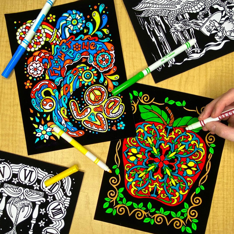 Stuff2Color Super Pack of 18 Fuzzy Velvet Coloring Posters (Creative Edition) - Great for Family Time, Arts & Crafts, Travel, Classrooms, Care Facilities [All Ages Coloring: Girls, Boys, Adults, Toddlers, Teens] - Image 3